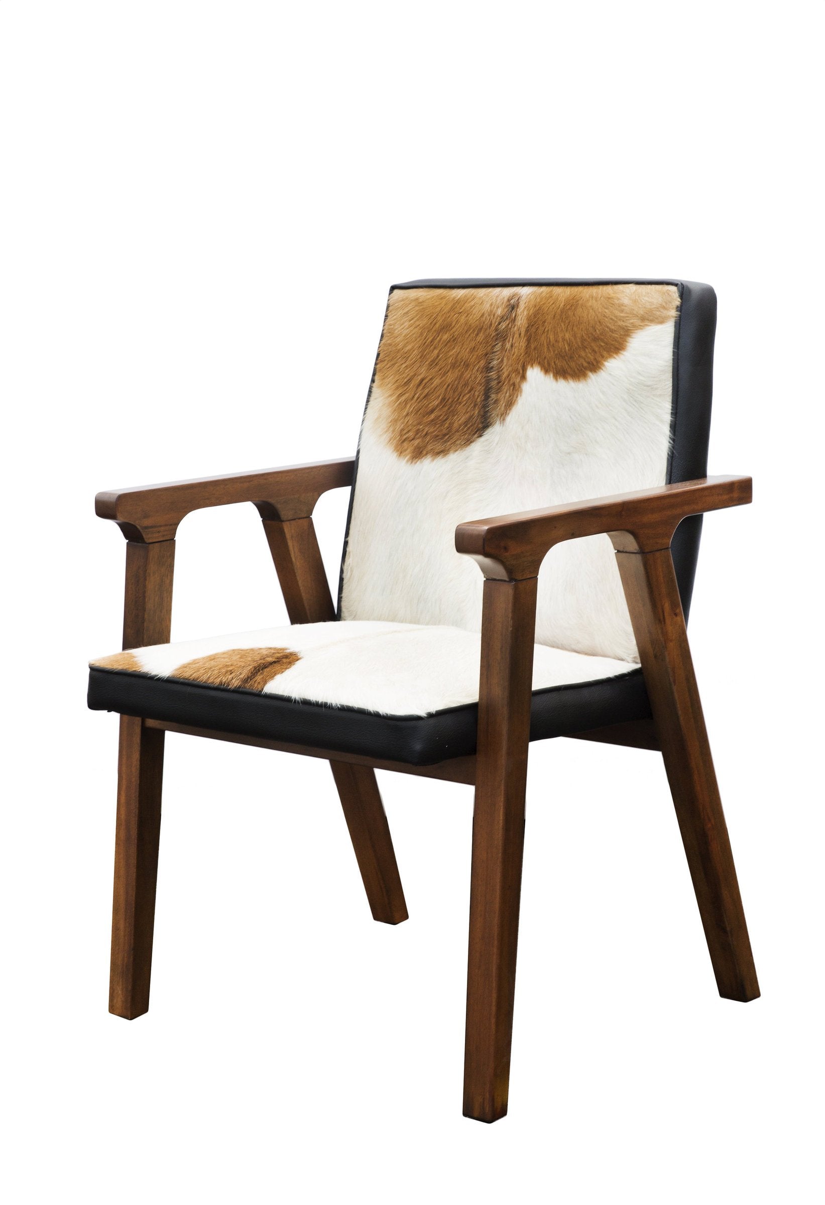 Rio Cool Armchair - Brown Mindi Oak, Leather/Goat Hair – LH Home