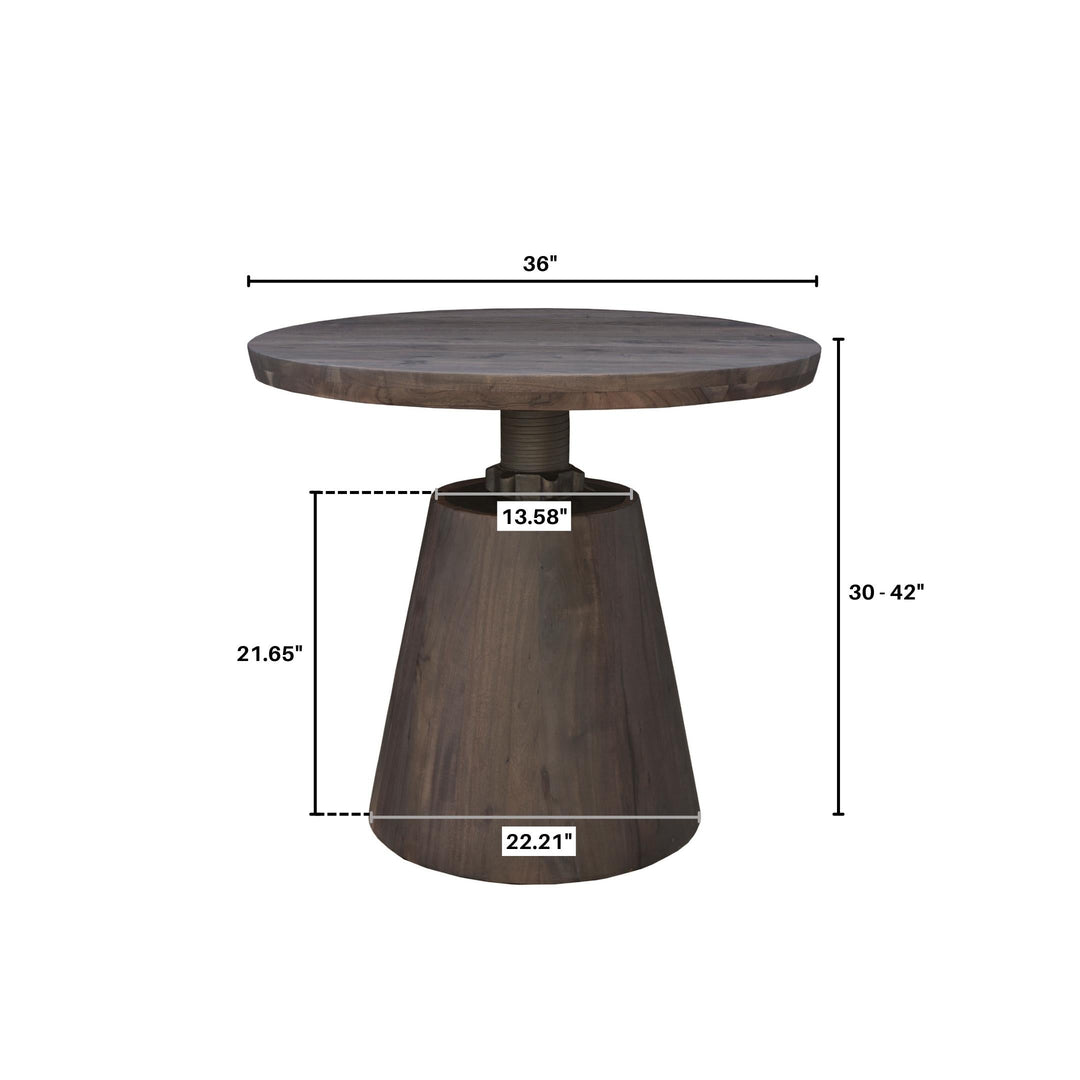 Bronx Bistro Crank Table - Vinegar Matte