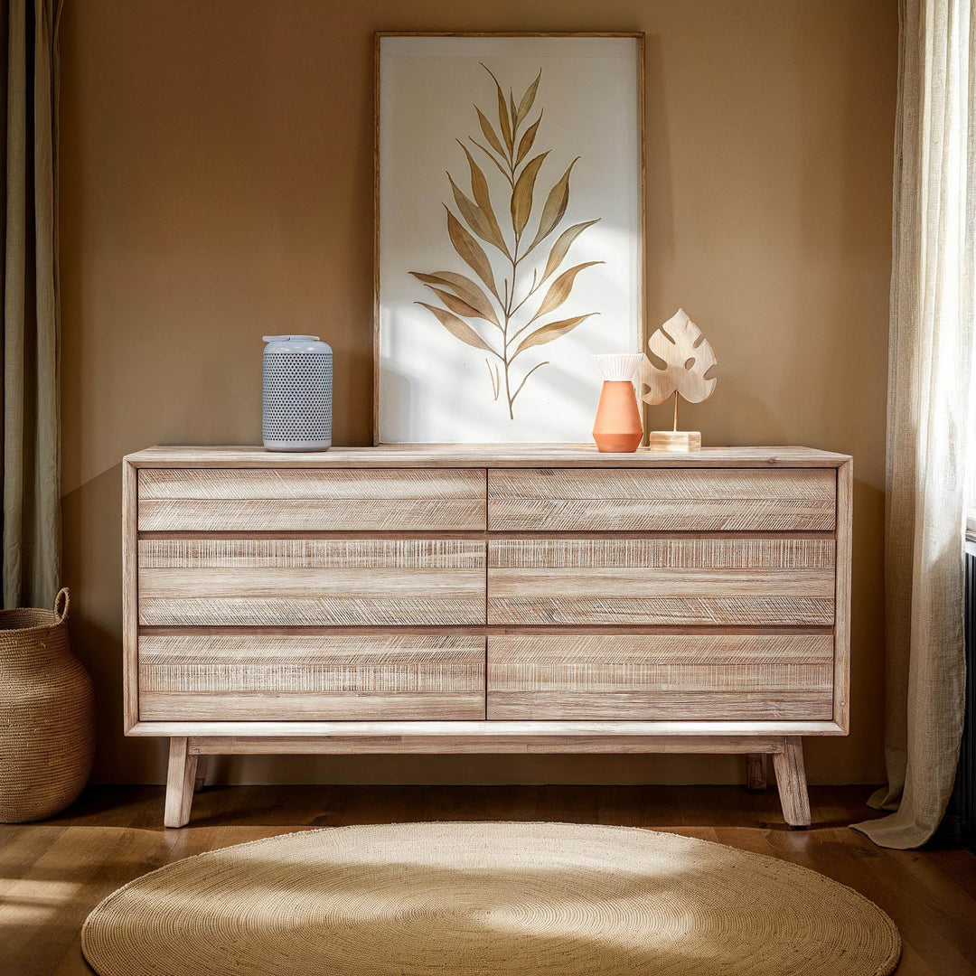 Gia 6 Drawer Dresser - Light Driftwood