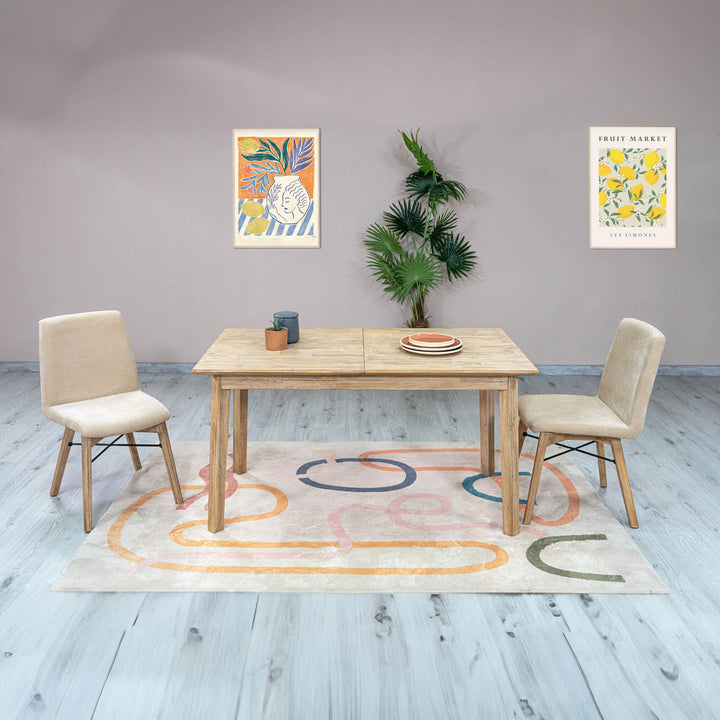 Gia Small Extension Dining Table 55/71” - Light Driftwood