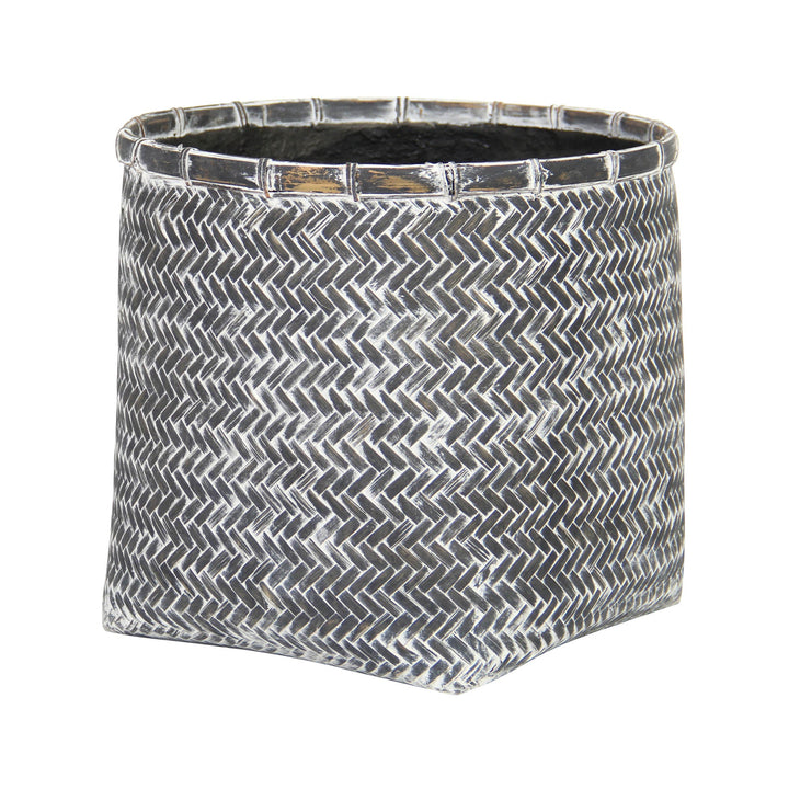 Bamboo Indoor Basket Pot - Grey Wash