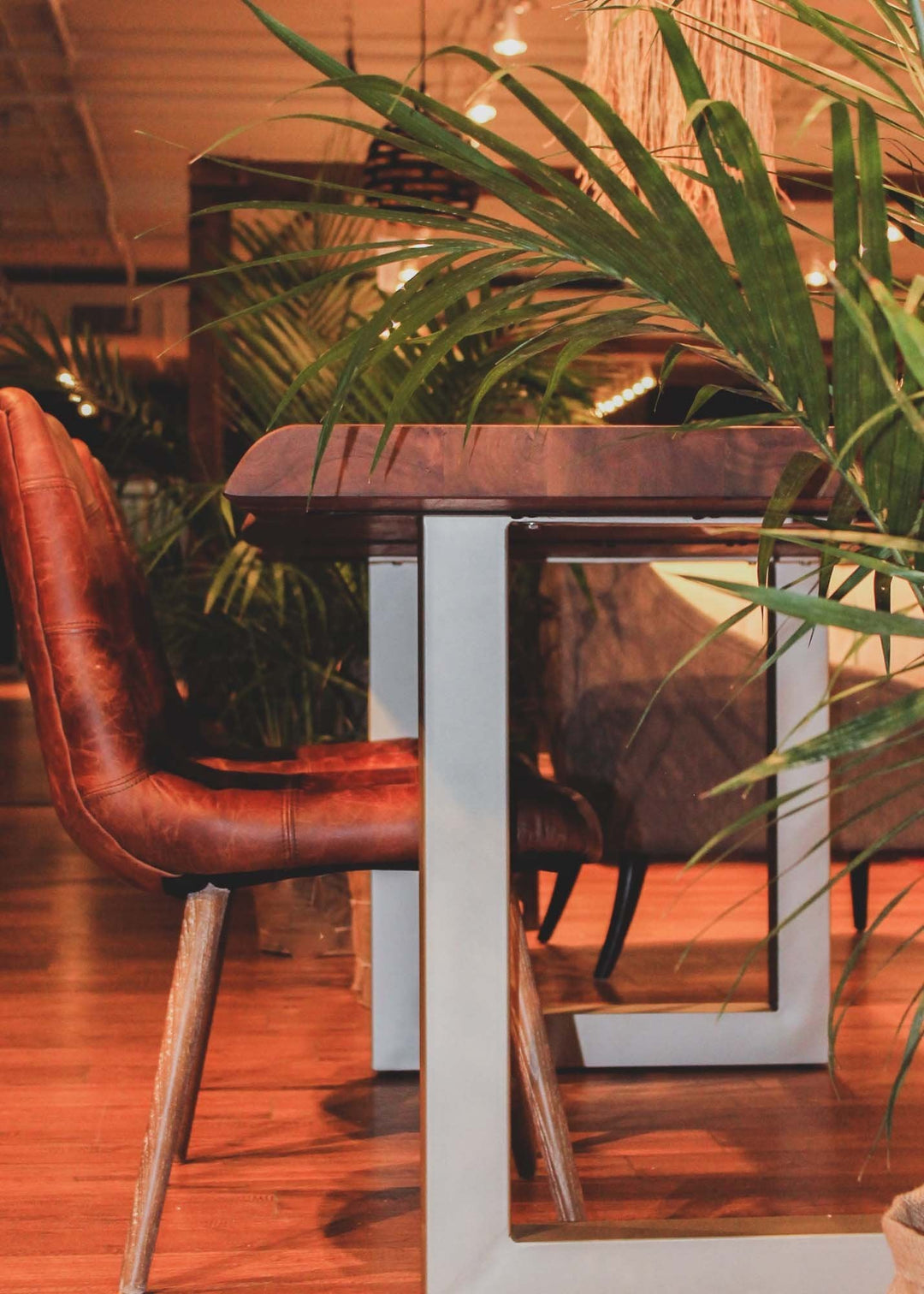 TAJ Dining Table - Vinegar Matte Top/ U Tube Metal Base