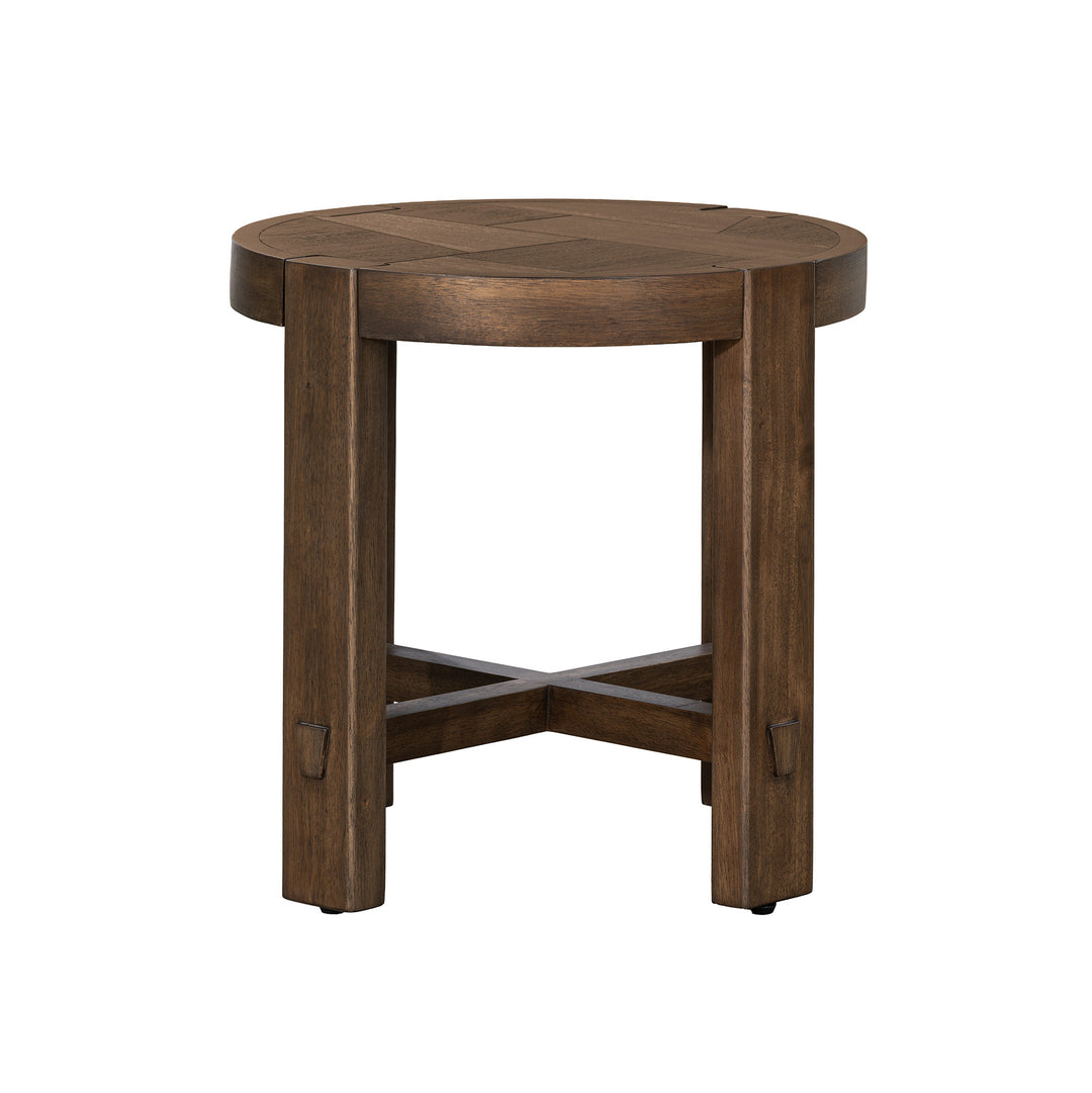 Abstract Side Table - Smoked Acacia