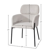 Allegra Dining Chair - Corduroy White