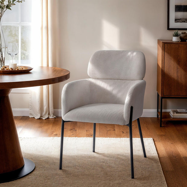 Allegra Dining Chair - Corduroy White