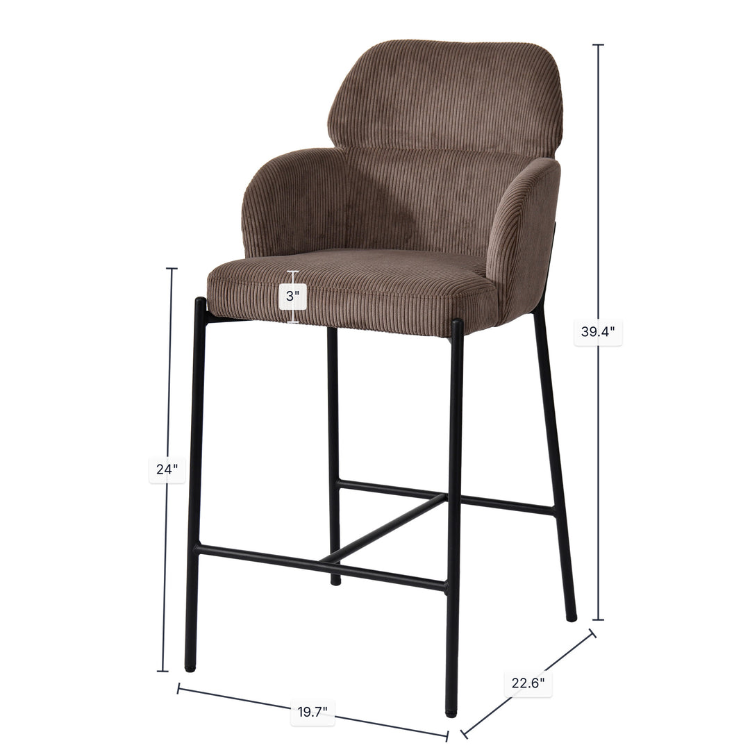 Allegra Counter Stool - Corduroy Brown