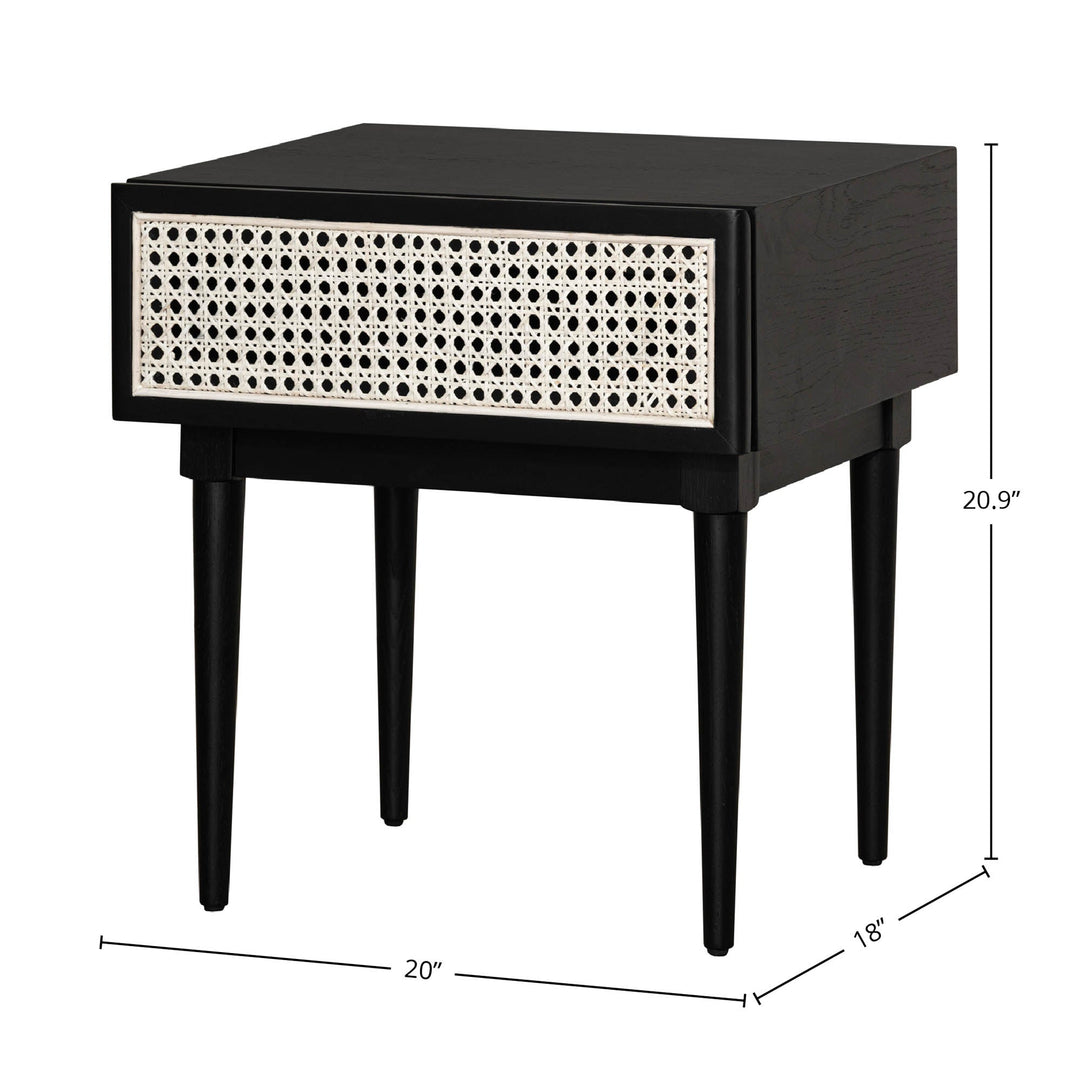 Cane Side Table - Matte Black
