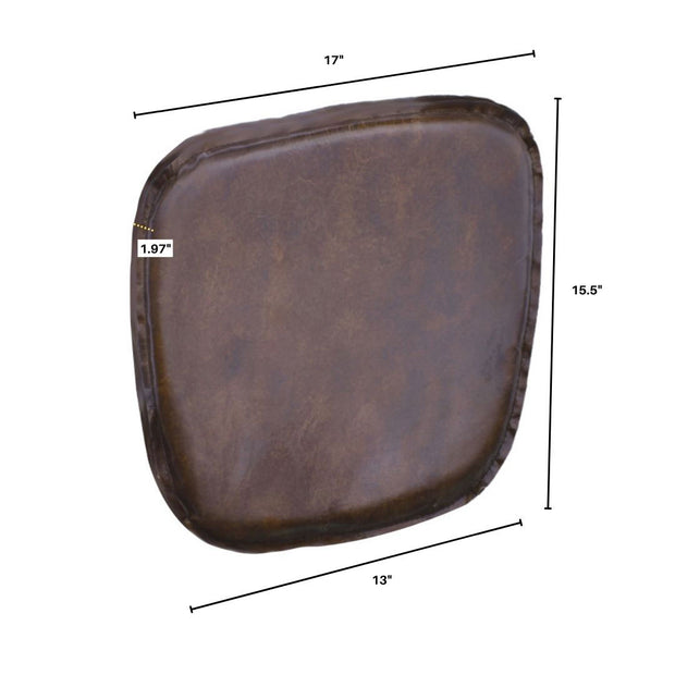 Metal Crossback Leather Cushion Seat - Vintage Brown