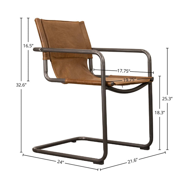 Billy Arm Dining Chair - Whiskey