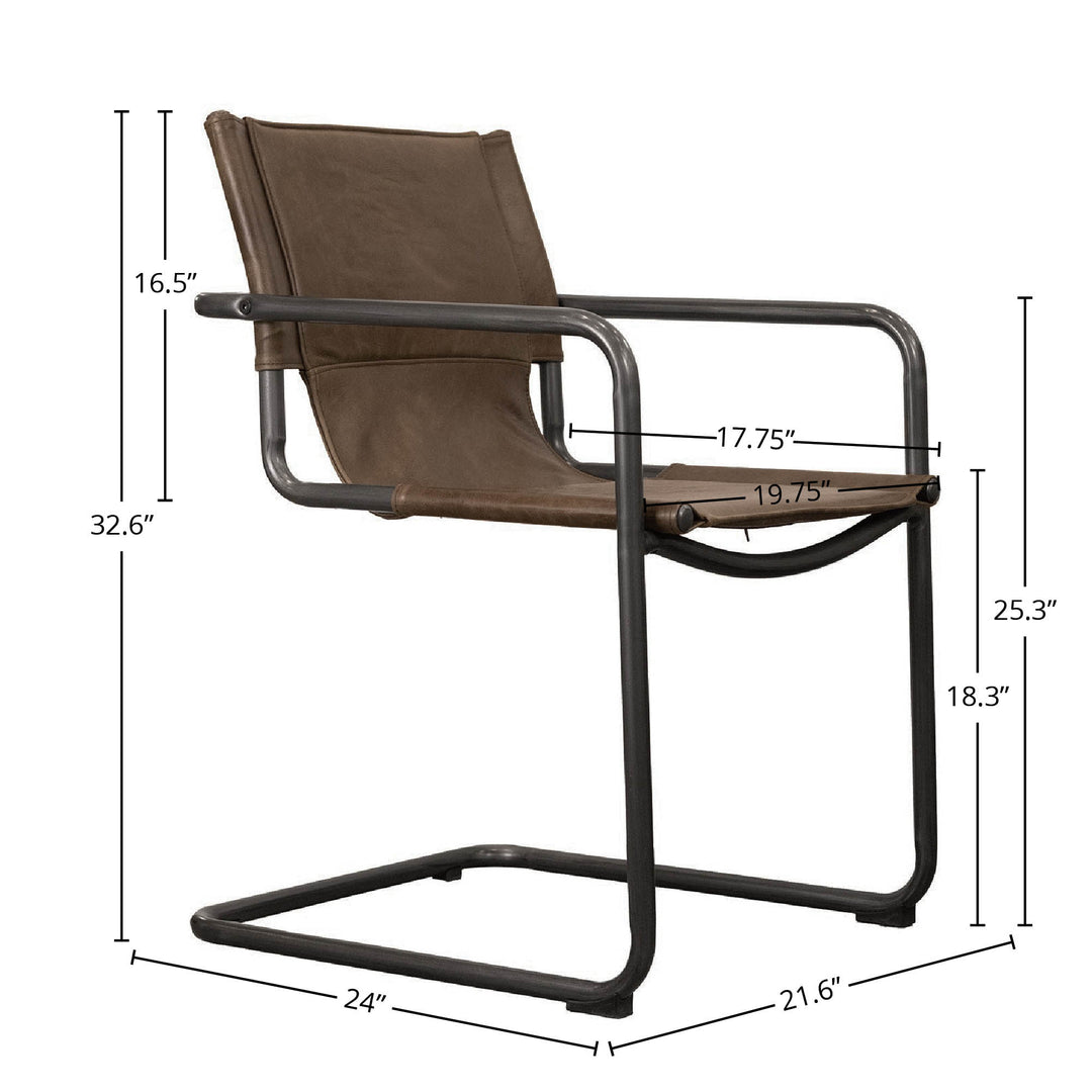 Billy Arm Dining Chair - Whiskey