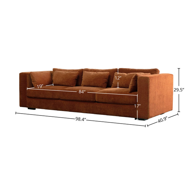 Las Vegas Clive Sofa - Terracotta Chenille