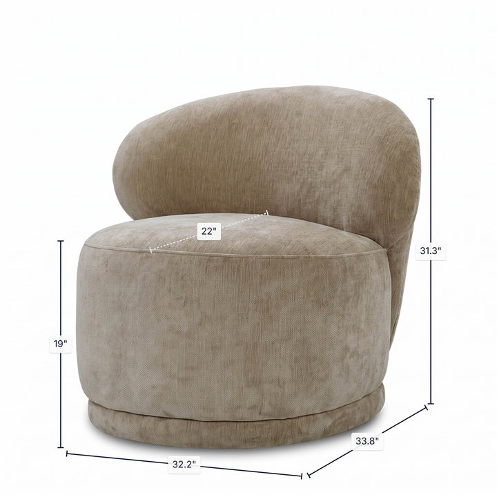 Rollo Club Chair - Distressed Velvet Natural