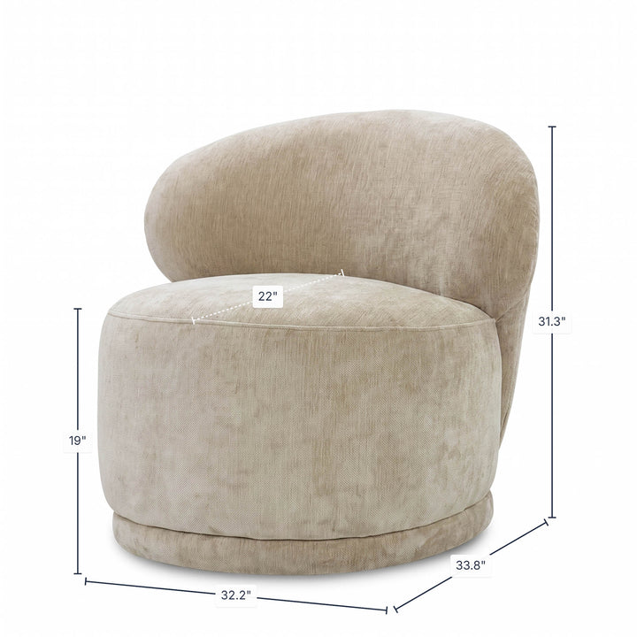 Rollo Club Chair - Distressed Velvet Natural