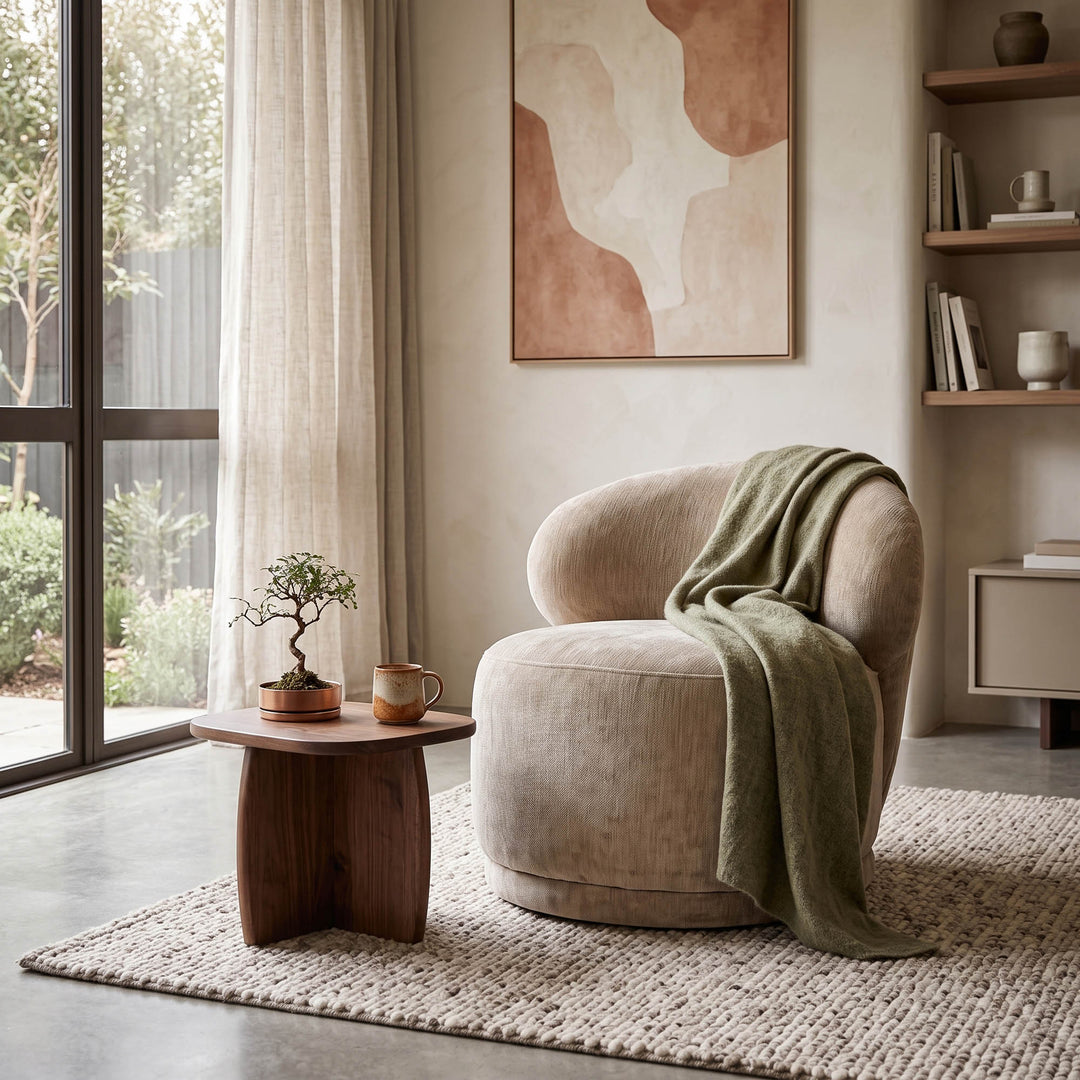 Rollo Club Chair - Distressed Velvet Natural