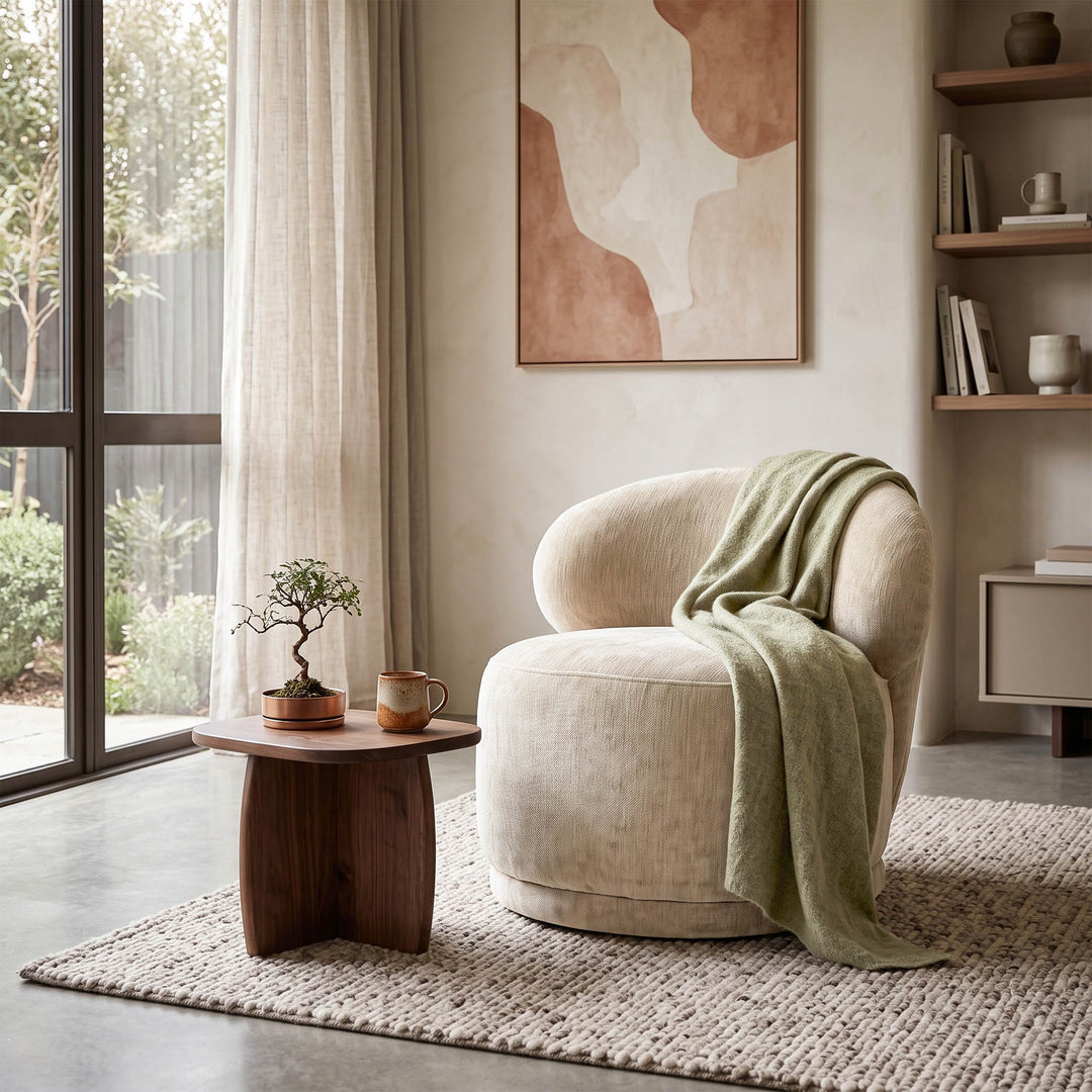 Rollo Club Chair - Distressed Velvet Natural