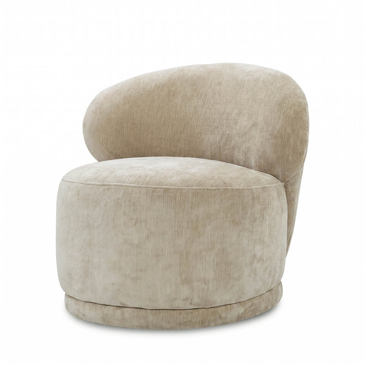Rollo Club Chair - Distressed Velvet Natural