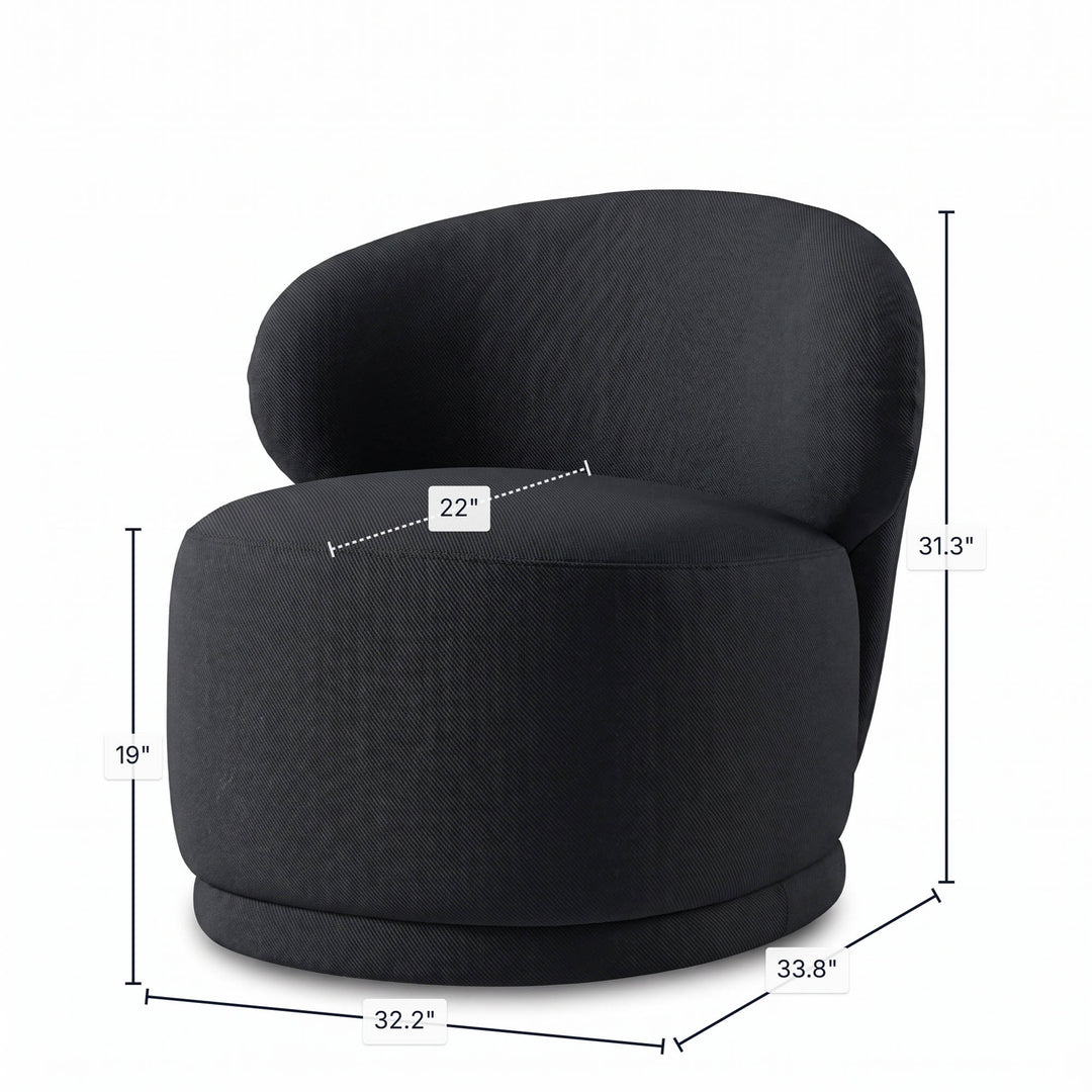 Rollo Club Chair - Twill Charcoal