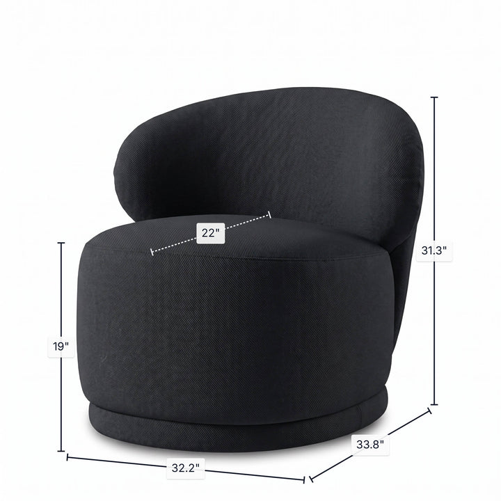 Rollo Club Chair - Twill Charcoal