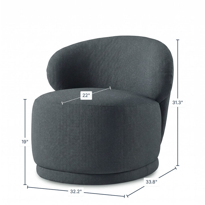 Rollo Club Chair - Twill Charcoal