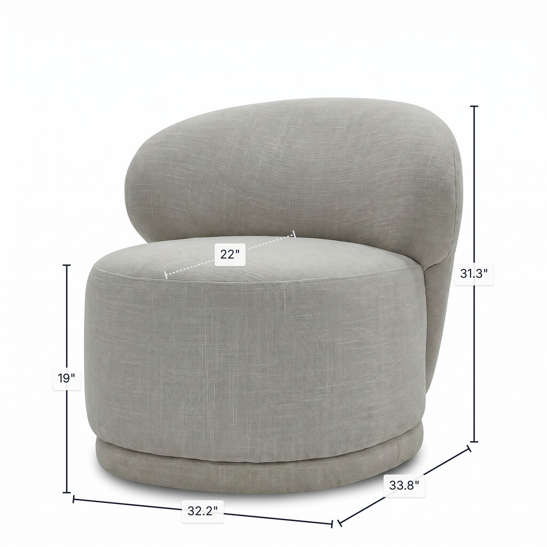 Rollo Club Chair - Twill Ivory