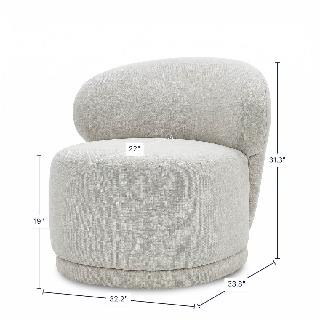 Rollo Club Chair - Twill Ivory