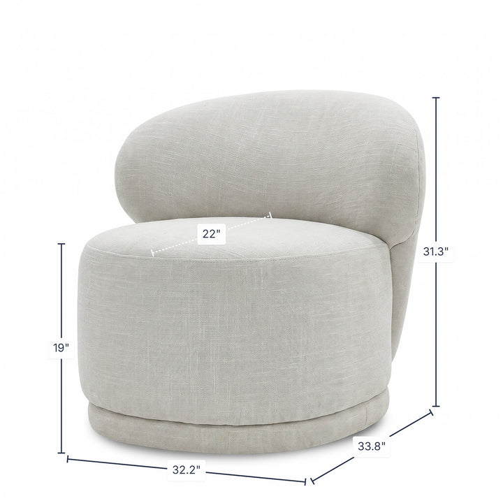 Rollo Club Chair - Twill Ivory