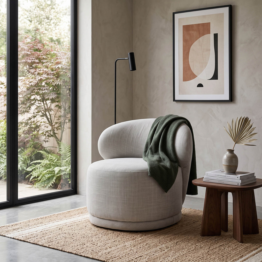 Rollo Club Chair - Twill Ivory