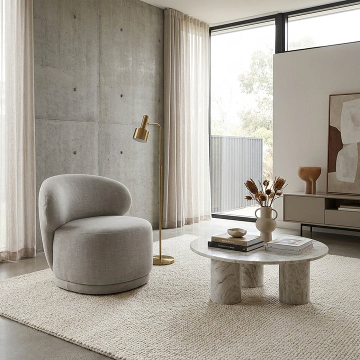 Rollo Club Chair - Twill Ivory