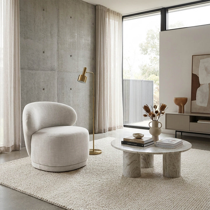 Rollo Club Chair - Twill Ivory