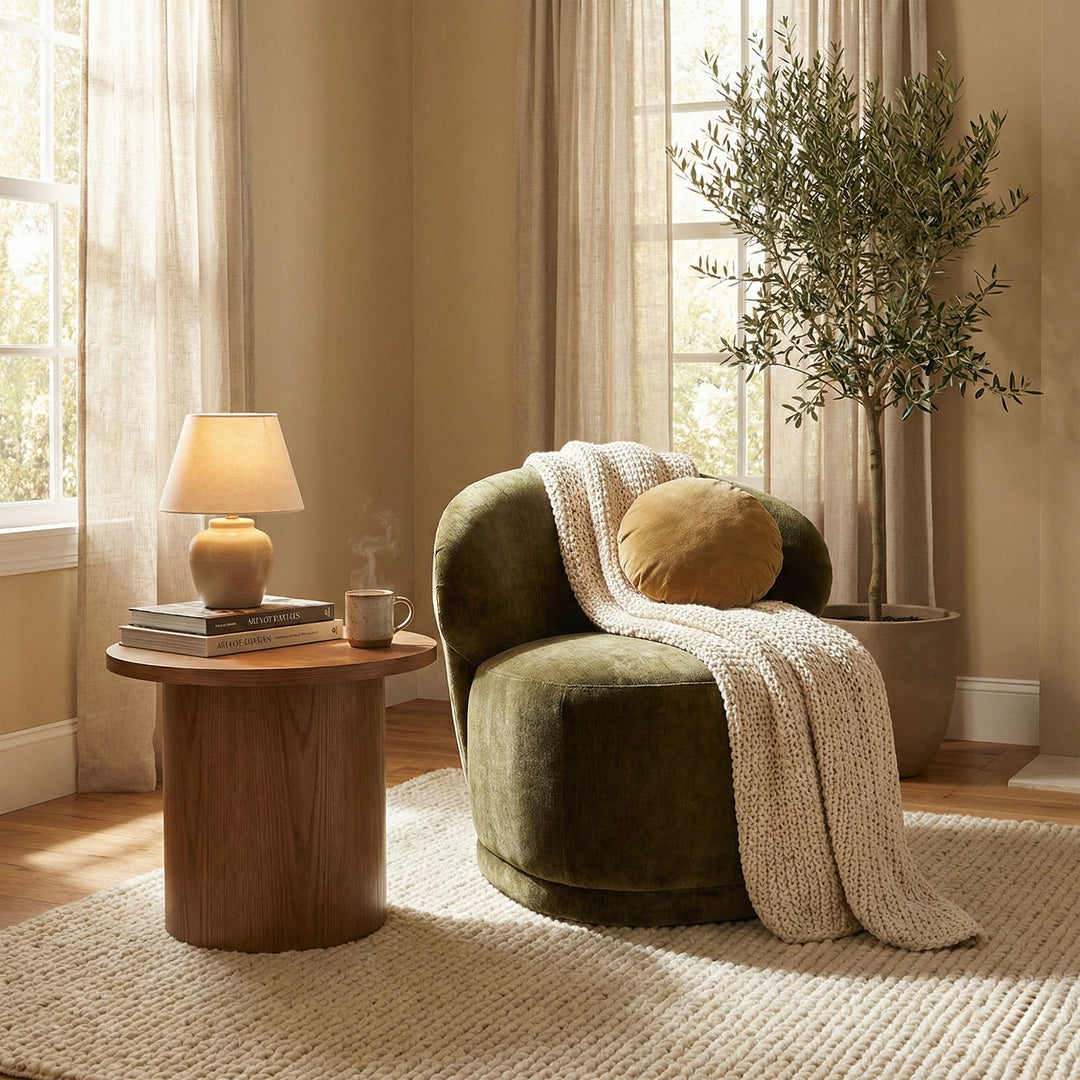 Rollo Club Chair - Distressed Khaki Green
