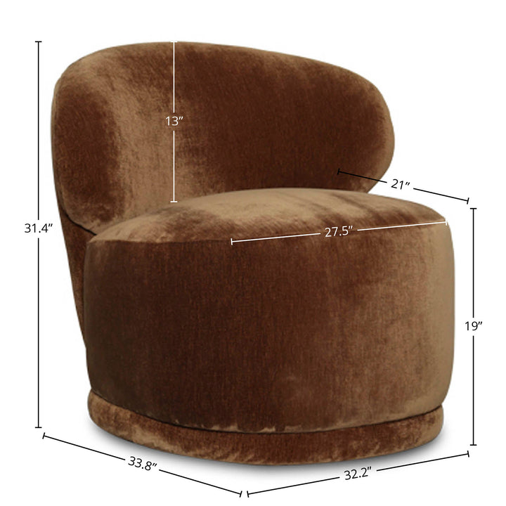 Rollo Club Chair - Distressed Velvet Bronze