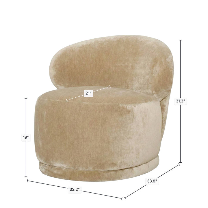 Rollo Club Chair - Distressed Velvet Natural