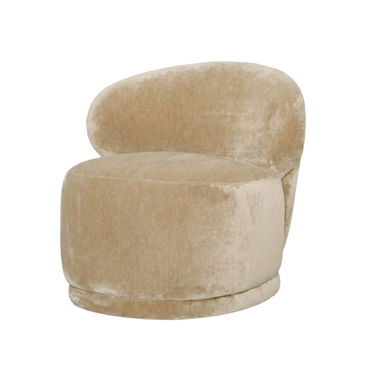 Rollo Club Chair - Distressed Velvet Natural