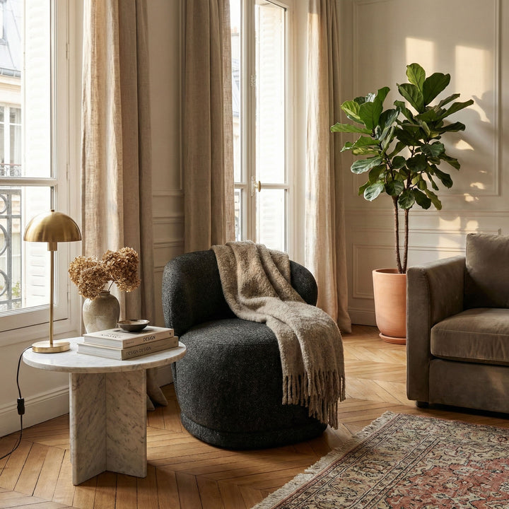 Rollo Club Chair - Twill Charcoal