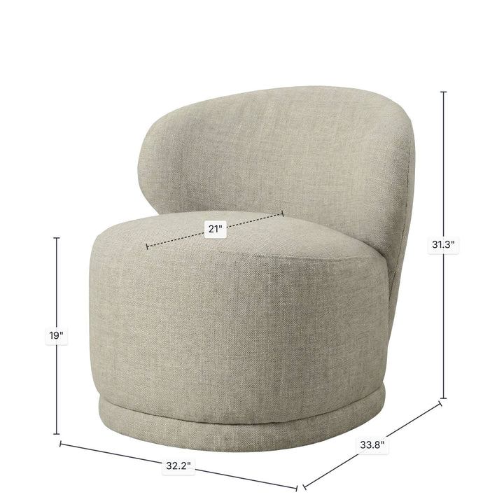 Rollo Club Chair - Twill Ivory