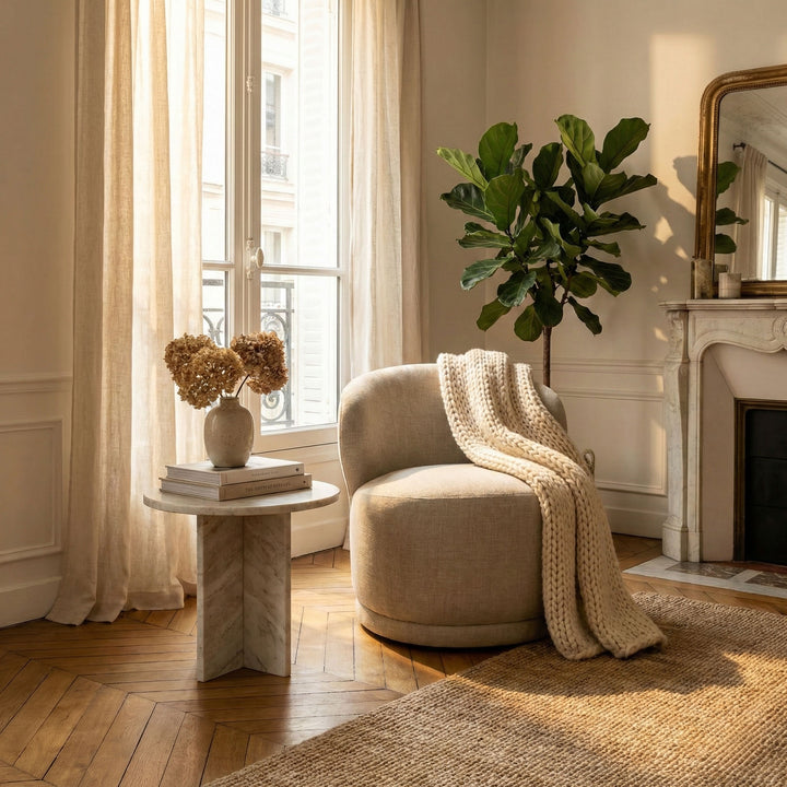 Rollo Club Chair - Twill Ivory