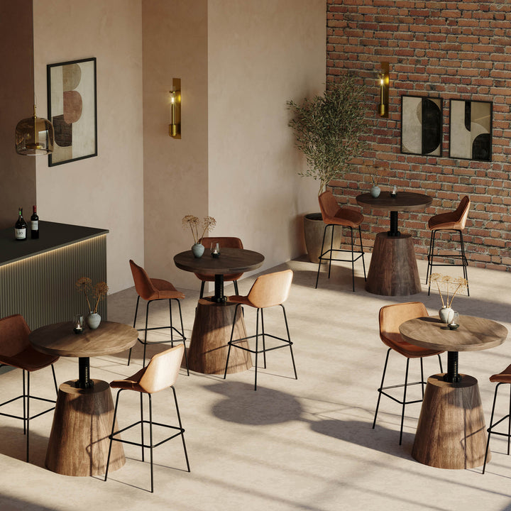 Bronx Crank Bistro Table - Coffee Brown