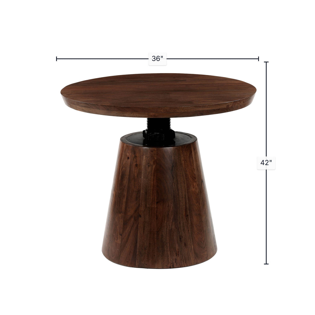 Bronx Crank Bistro Table - Coffee Brown