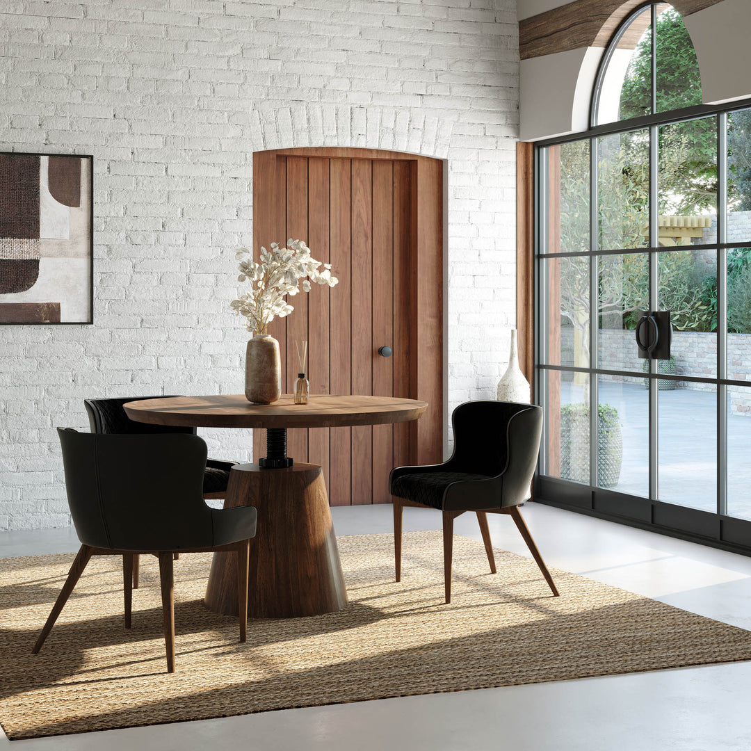 Bronx Crank Dining Table - Coffee Brown