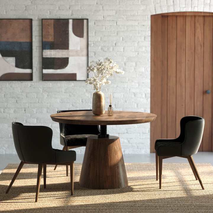 Bronx Crank Dining Table - Coffee Brown