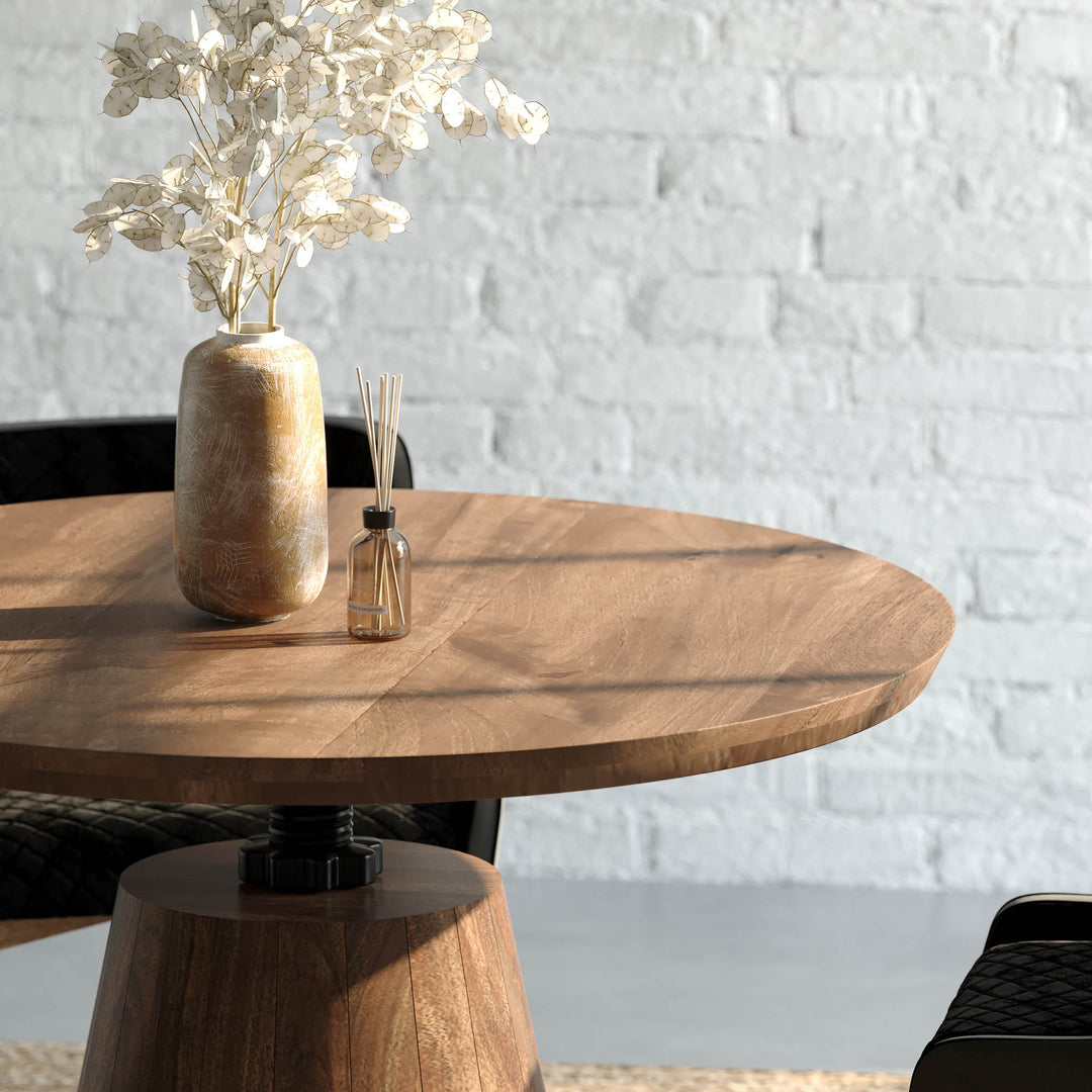 Bronx Crank Dining Table - Coffee Brown