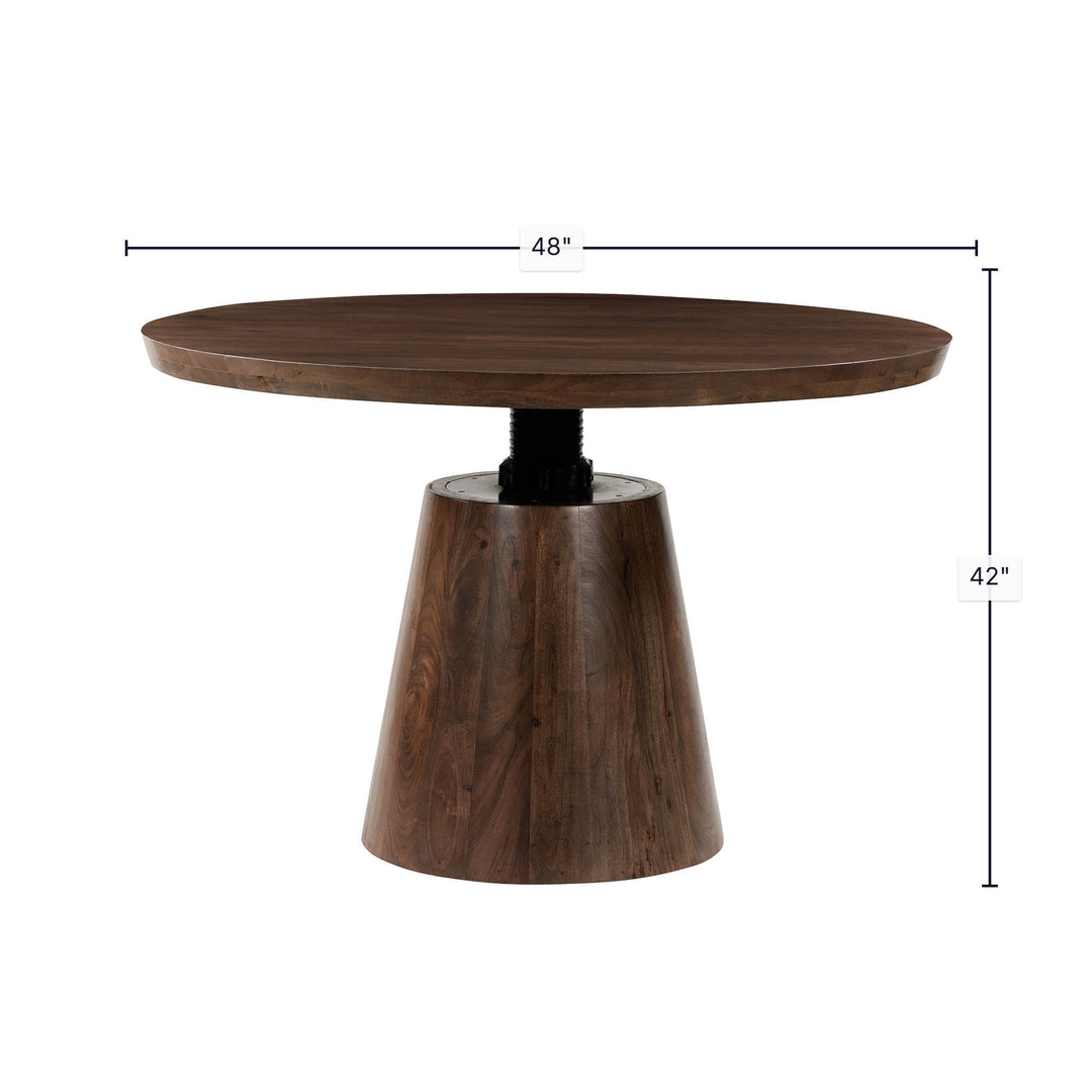 Bronx Crank Dining Table - Coffee Brown