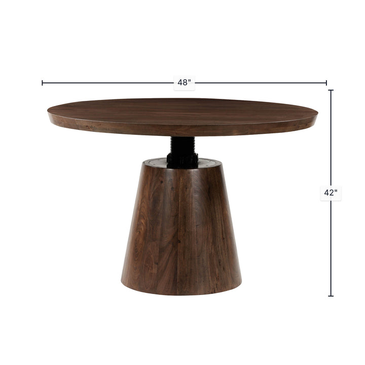 Bronx Crank Dining Table - Coffee Brown