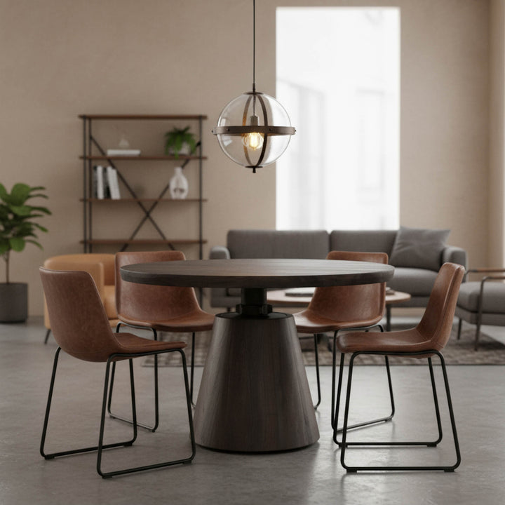 Bronx Crank Dining Table - Vinegar Matte