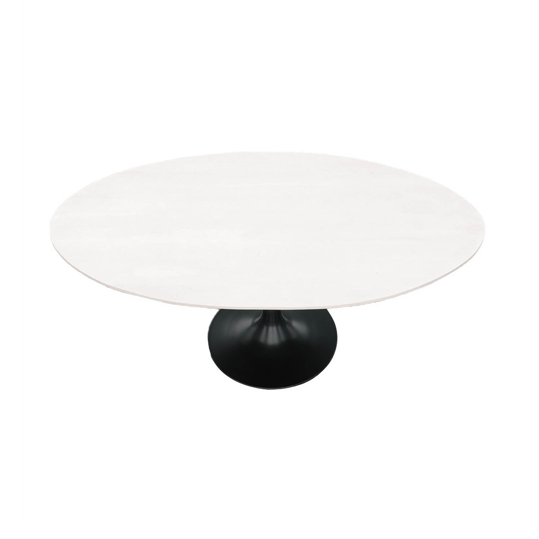 Aspen Oval Dining Table with Metal Base - White Wash