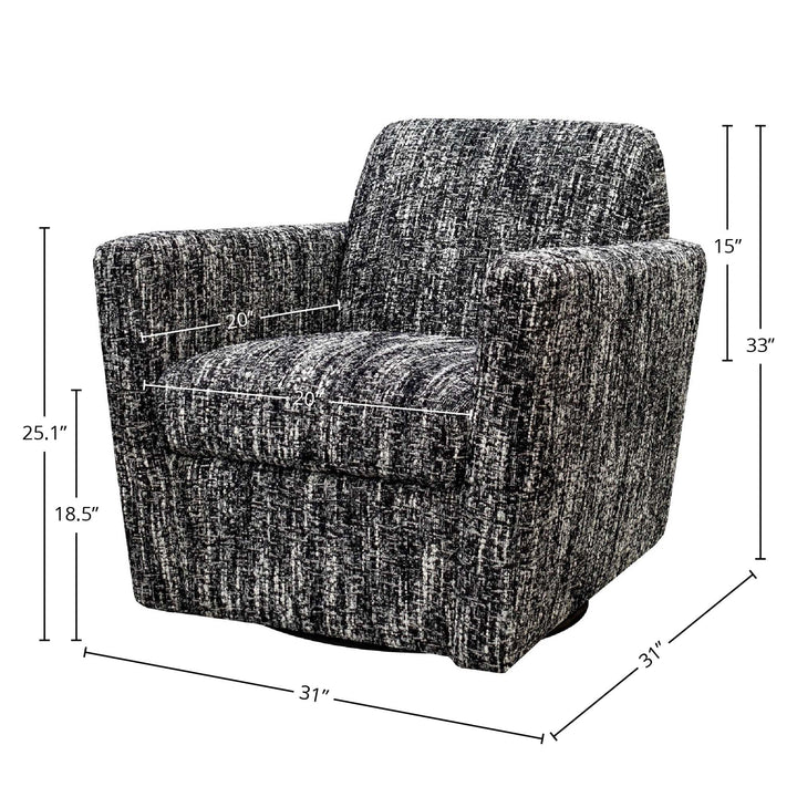 Cooper Swivel Club Chair - Chanel Black