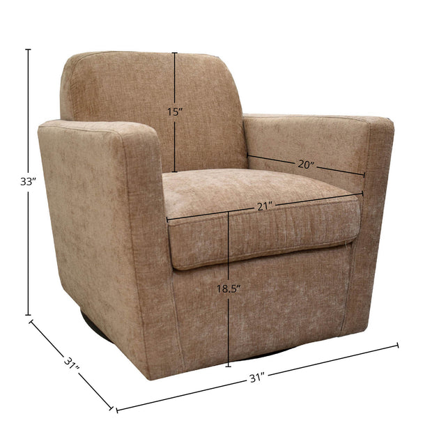 Cooper Swivel Club Chair - Latte Chenille