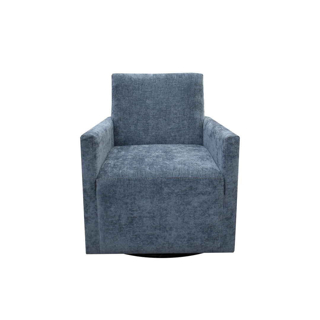 Riley Swivel Club Chair - Aqua Chenille