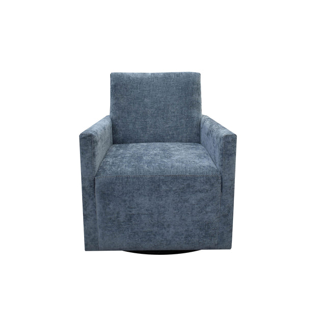 Riley Swivel Club Chair - Aqua Chenille