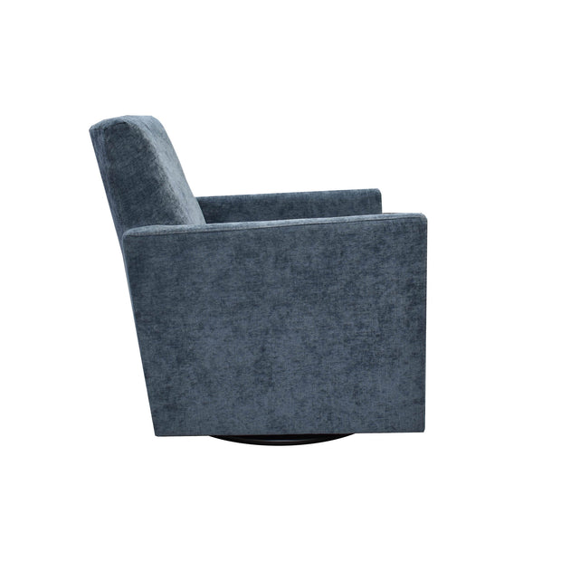 Riley Swivel Club Chair - Aqua Chenille